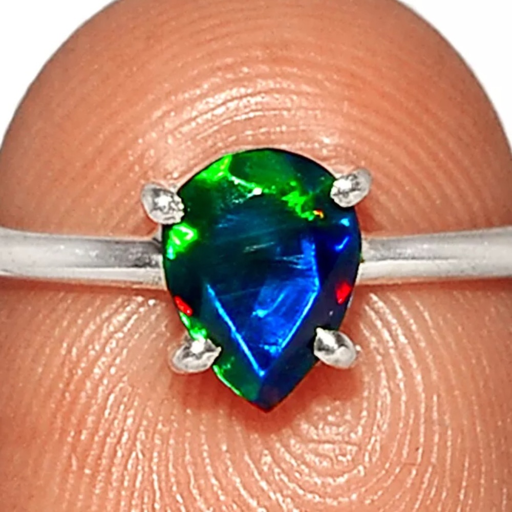 Chalama Black Opal rings - Picture 2 of 6